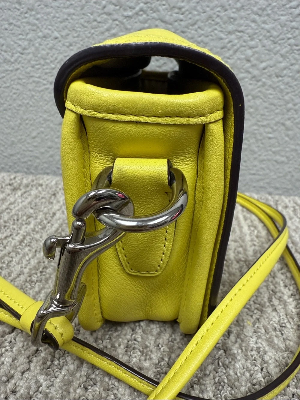 Coach Yellow Leather Crossbody with Turn-Lock Closure